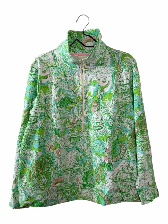 Lilly Pulitzer Jackets & Blazers - Lilly Pulitzer Eleni Half Zip Pullover Resort White Ship to Shore Size XXL NEW
